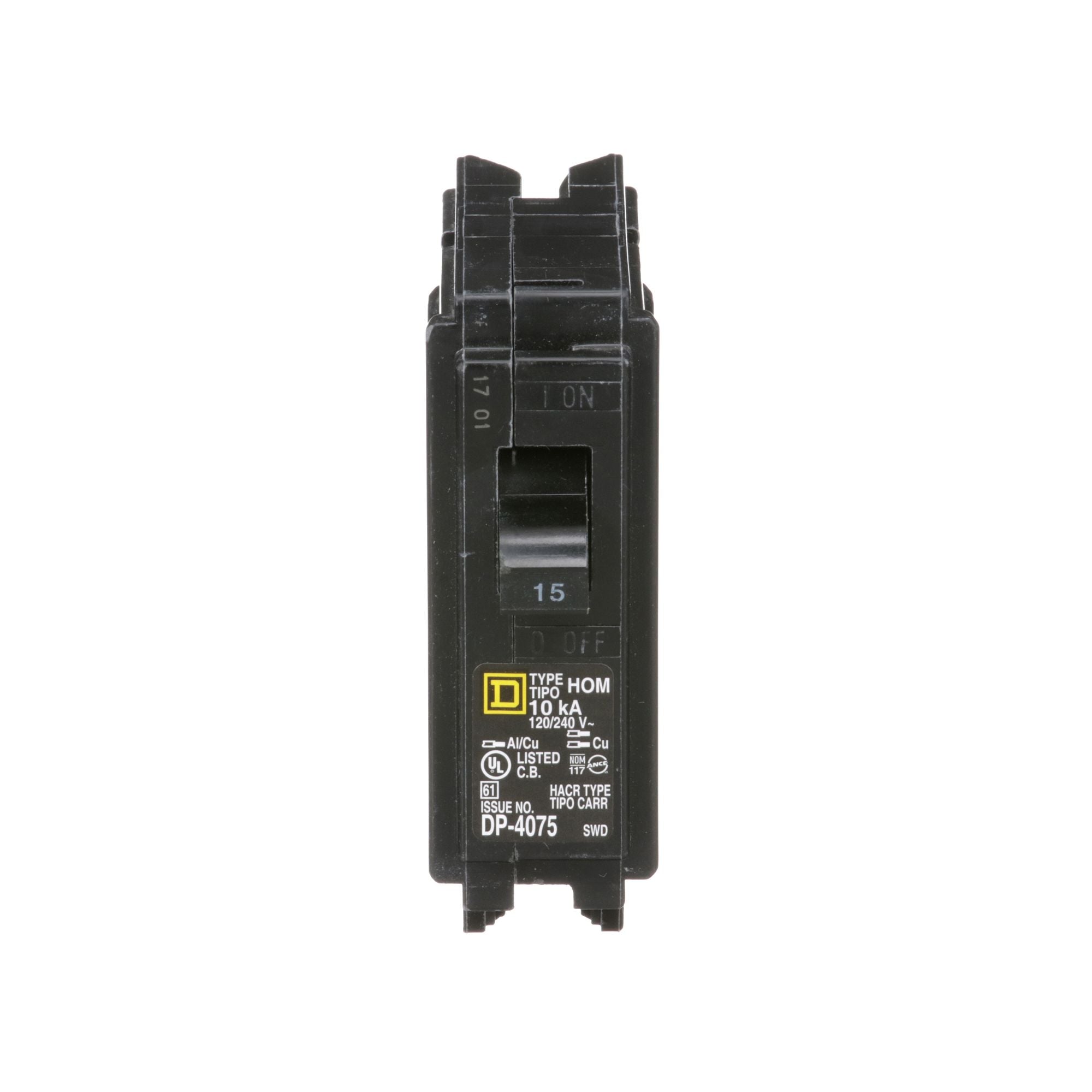 HOM115 circuit breaker for residential and commercial panels, from ZAP Electric