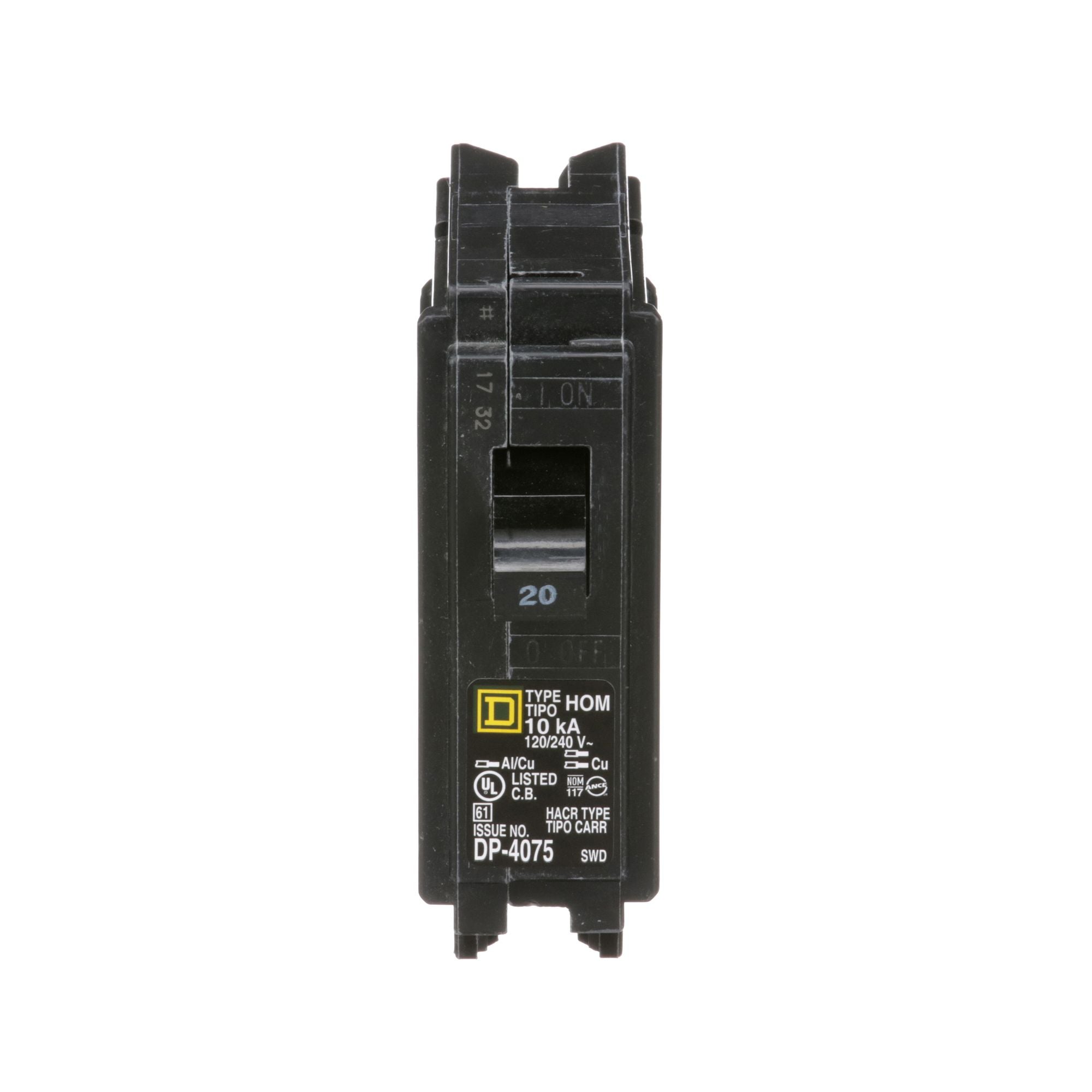 HOM120 circuit breaker for residential and commercial panels, from ZAP Electric