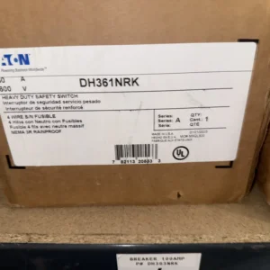 Eaton DH361NRK 30A 3-Pole 600V Fusible Heavy-Duty Safety Switch, NEMA 3R
