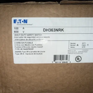 Eaton DH363NRK 100A 3-Pole 600V Fusible Heavy-Duty Safety Switch, NEMA 3R