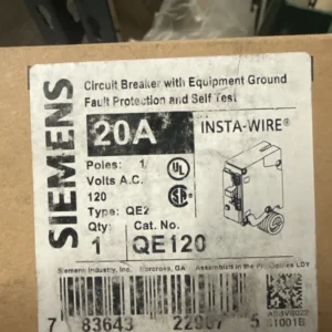 Siemens QE120 20A 1-Pole 120V Equipment Ground-Fault Breaker
