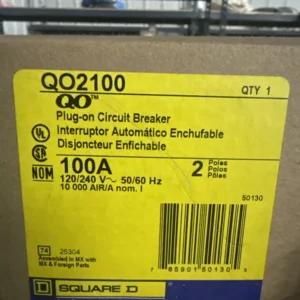 Square D QO2100 100A 2-Pole 120/240V Plug-On Breaker