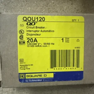 Square D QOU120 20A 1-Pole 120/240V Unit-Mount Breaker