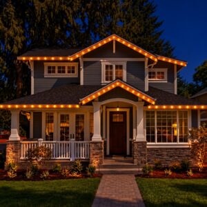 ZAP Electric permanent LED soffit lighting installed on a home in North Dakota