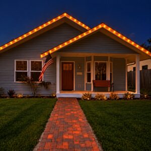 ZAP Electric permanent LED soffit lighting installed on a home in North Dakota