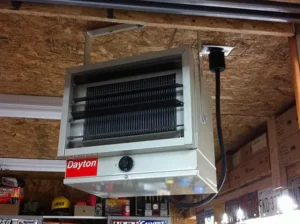 Electric garage heater installation