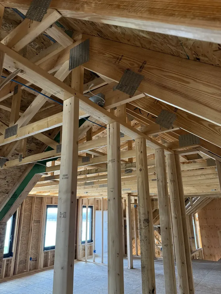 Electrical rough-in wiring inside a new home under construction, ZAP Industries LLC