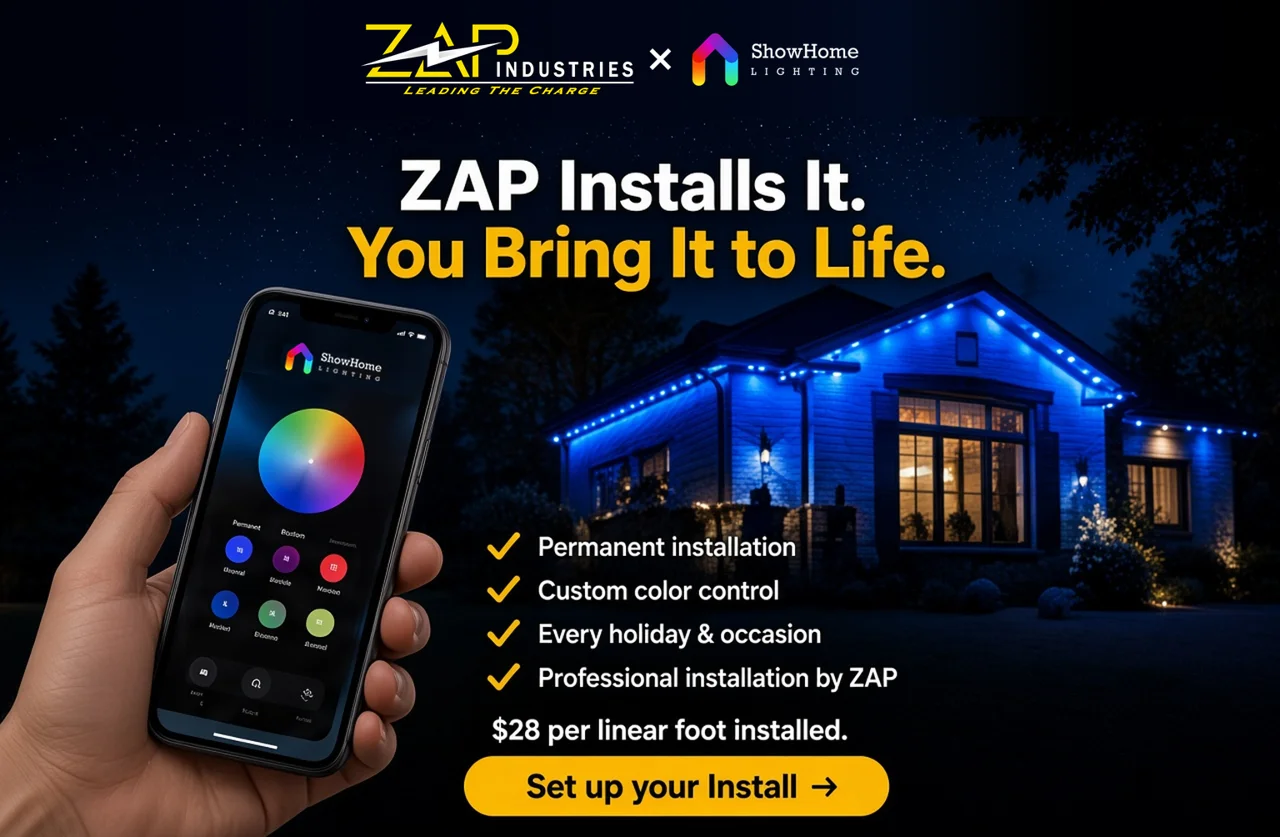 ZAP installs it: professional permanent lighting installation by ZAP Electric